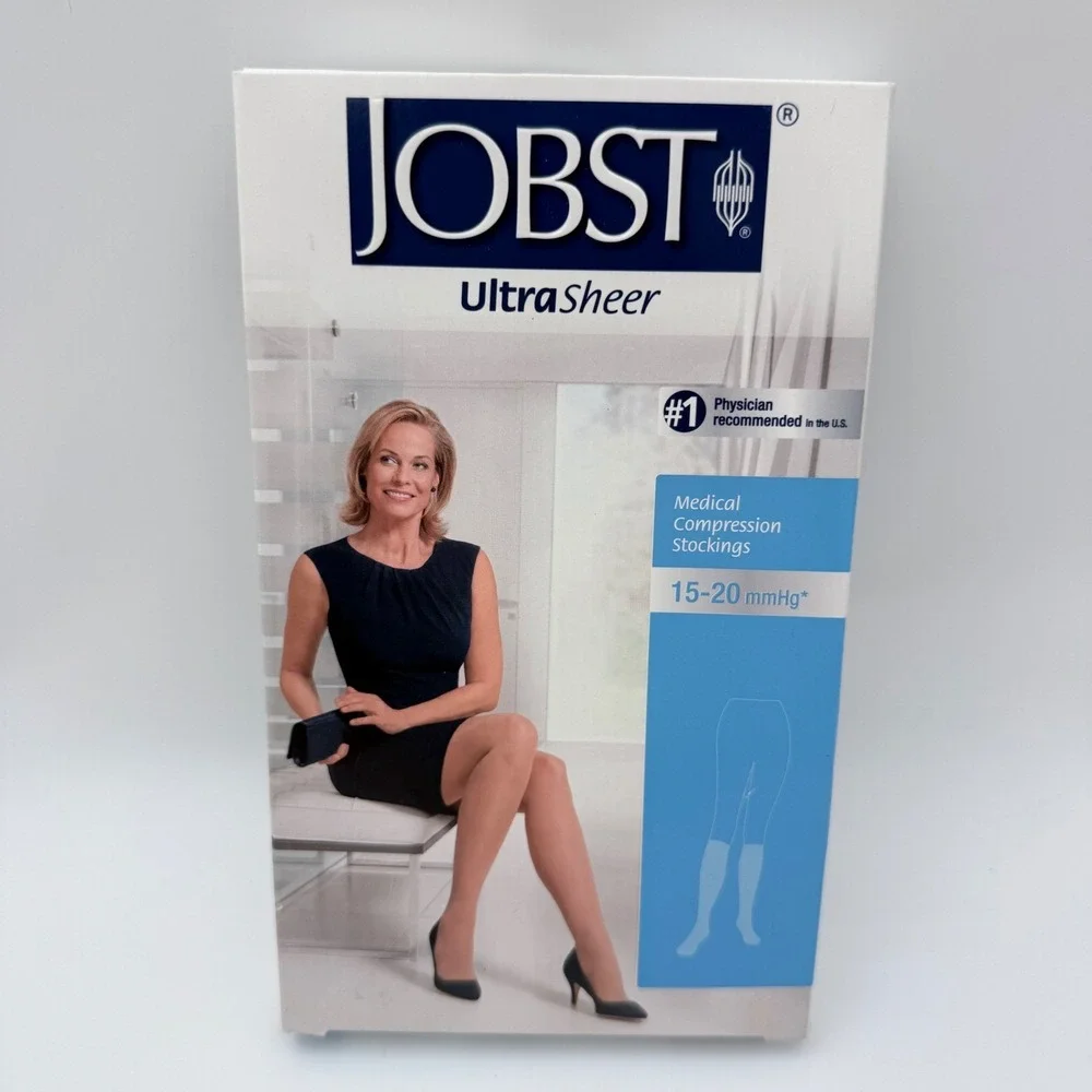 JOBST UltraSheer 15-20 mmHg Medical Compression Knee High Stockings Beige New‎